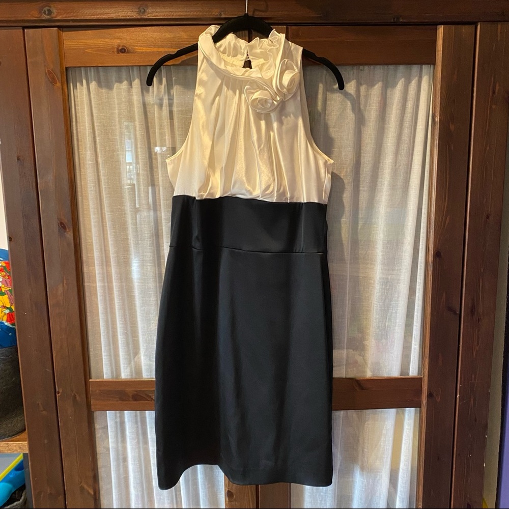 Nightway black and white semi formal dress
